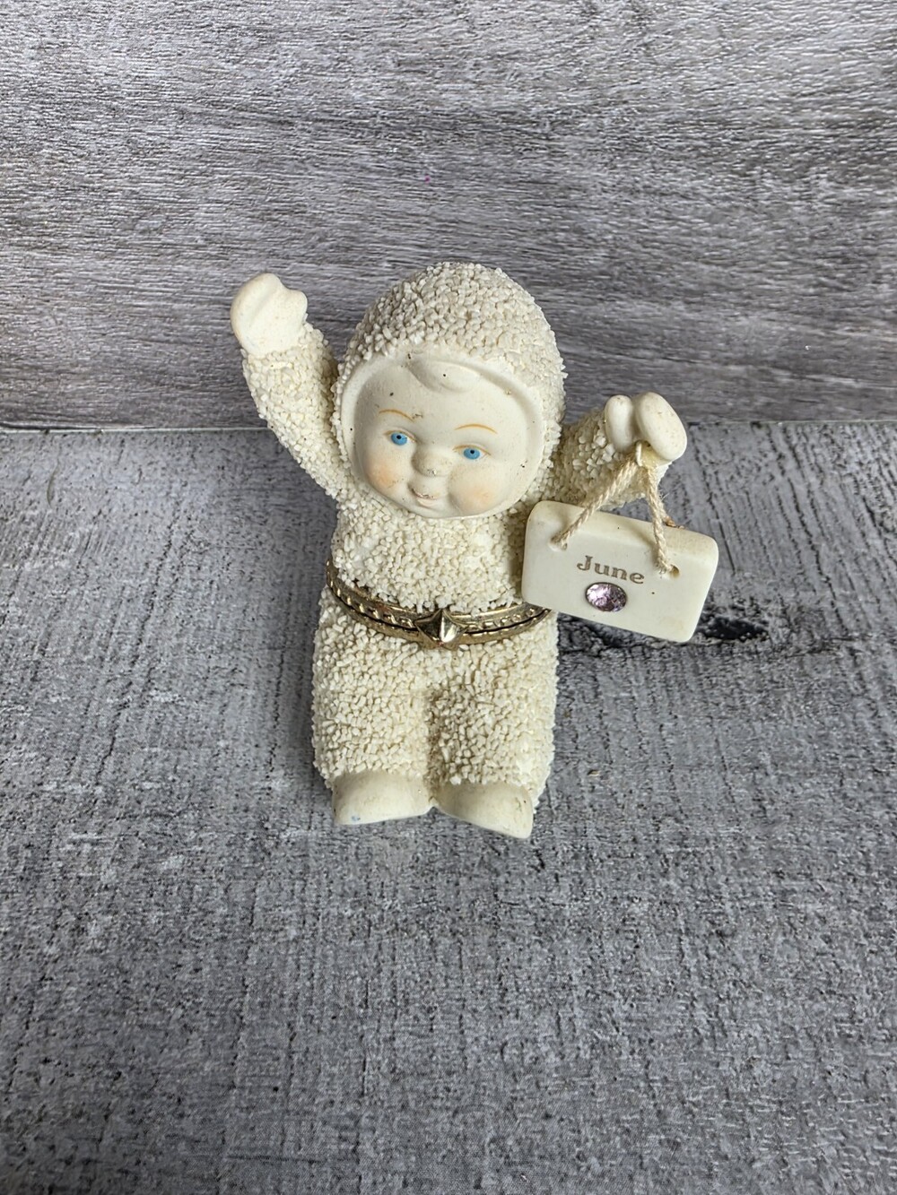 Dept 56 Snowbabies Happy Birthday To Me June Birthstone Trinket Box #68385 168d4